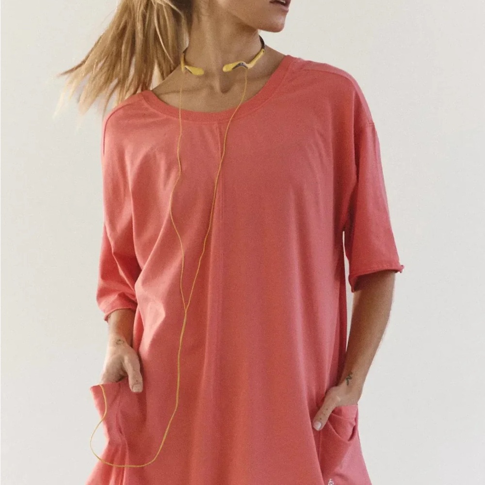 FP Movement Hot Shot Tee Romper—Hibiscus NWT